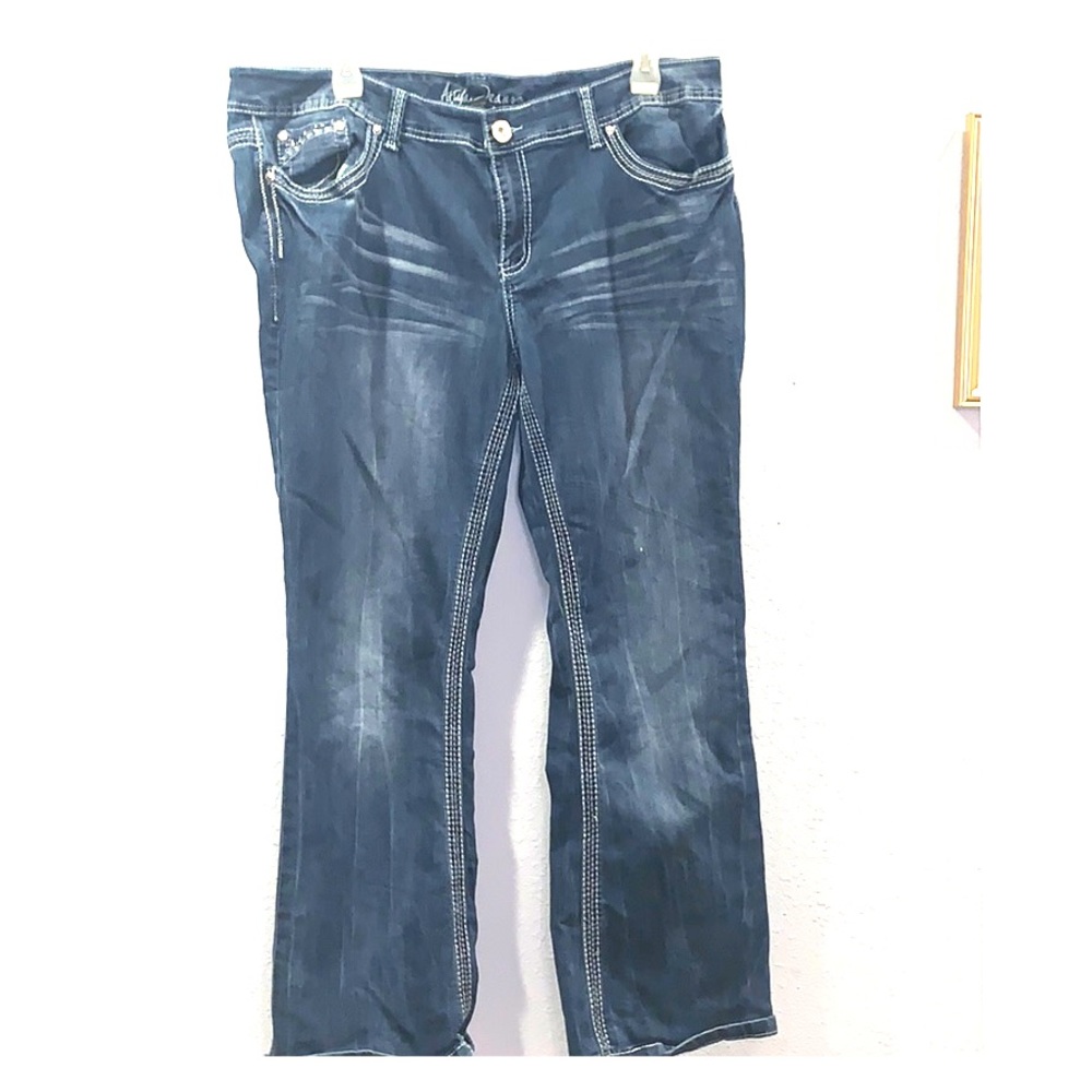 Bedazzled pocket Flare Jeans